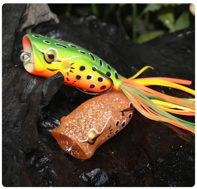 Fishing Lures Frogs Artificial Bait 3D Eyes Realistic Body Pattern Popping Frog  Lures For Fishing Hollow Body Frogs Lures - AliExpress