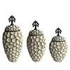 Ceramic Vase Geometric Diamond Check Flower Vase Floral Arrangement Accessories Ginger Jar Ceramic Checkmate Jar Home Decoration 6