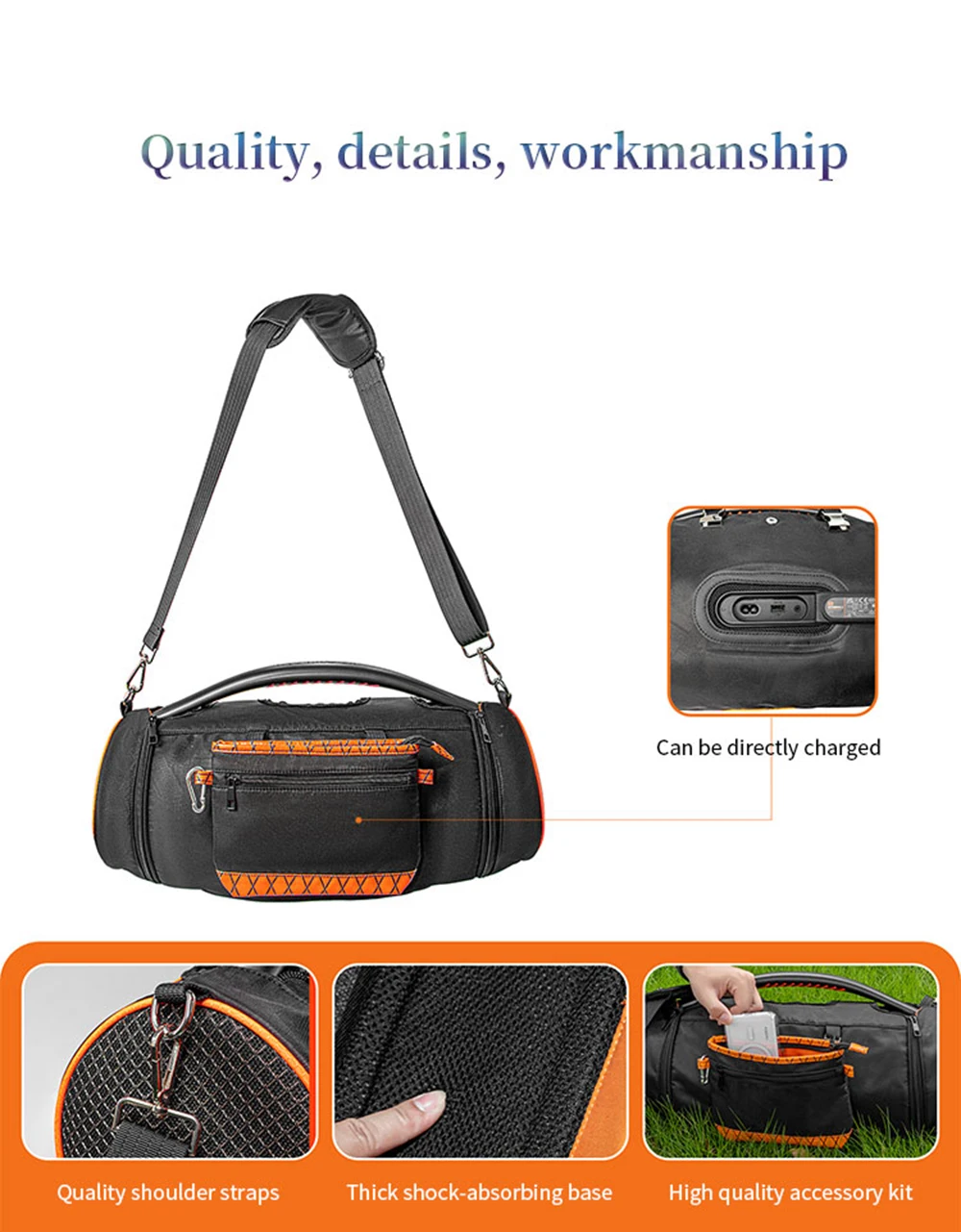 Portable Storage Bag for JBL BOOMBOX 1/2/3 Gen Speaker Sound Permeable Bags BOOMBOX3 Outdoors Travel Carrying Transparent Case
