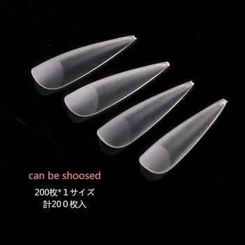 Transparent Stiletto Single Size Fake Nails 200pcs Full Cover Matte Salon-Quality Long False Nails 1