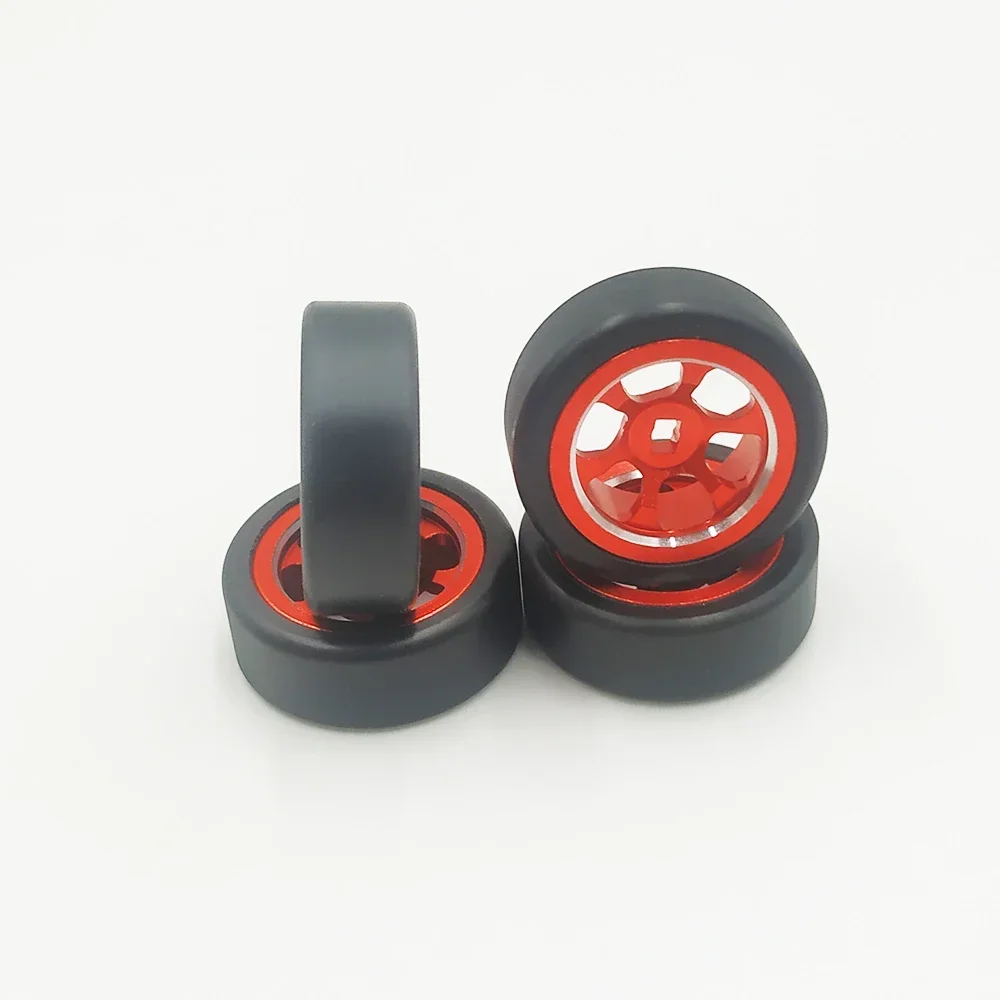 Lega 4 Pezzi Cerchio Ruota 5 Razze Drift Pneumatico Per Rc Hobby Model Car 1/28 Wltoys K969 K989 P929 Drift Rally Bigfoot Kyosho Mini-Z Q D