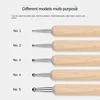 5pc Professional 2 ways Nail Art Dotting Pen Wood Steel DIY Dotting Pens Rhinestones Gem Picker Manicure Tools 3