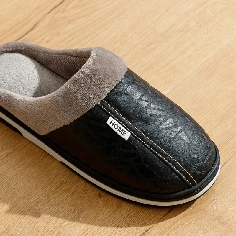 Men’s Winter PU Slippers 5