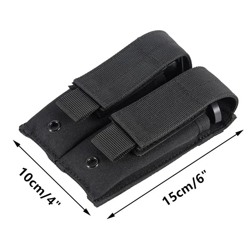 Tactical Magazine Pouch Double Pistol Mag Bag Molle Flashlight Pouch Torch Holder Case Outdoor Hunting Knife Holster flashlight pouch magazine pouch ammo pouch molle pouch hand gun holster