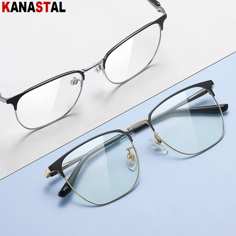 

Pure Titanium Eyeglasses Frame Men Blue Light Blocking Glasses Women Literary Oval Computer Eyewear Prescription Glasses Frame