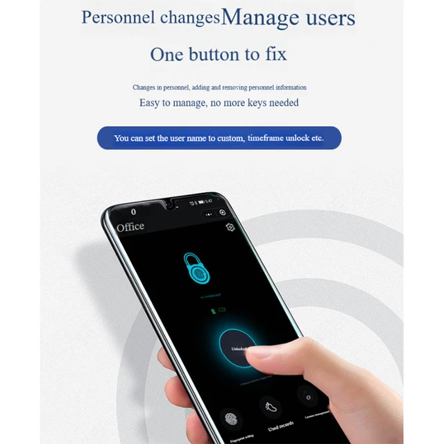OKLOCK APP + Program + Fingerprint + Key Padlock Smart 100pcs Fingerprints Lock Phone Bluetooth Remote Authorization Unlocking 5