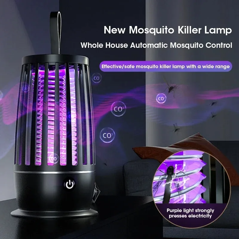 Mute Mosquito Killer Lamp Portable Electronic Pest Repellent Anti Mosquito UV Light Indoor Outdoor Camping
