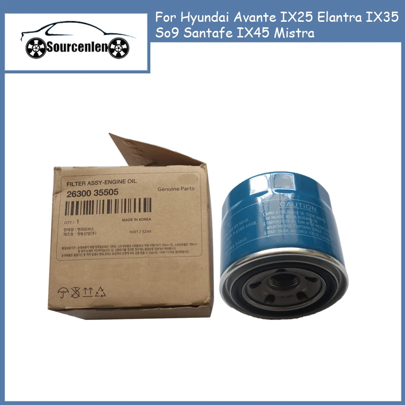 

For Hyundai Avante IX25 Elantra IX35 So9 Santafe IX45 Mistra Filter Oil Cartridge New Original 2630035505 26300-35505
