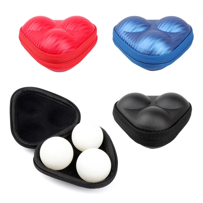 

Trendy PU Leather 3 Ping-pong Balls Storage Box Table Tennis Box Storage Case Waterproof for Sport Training Accessories .