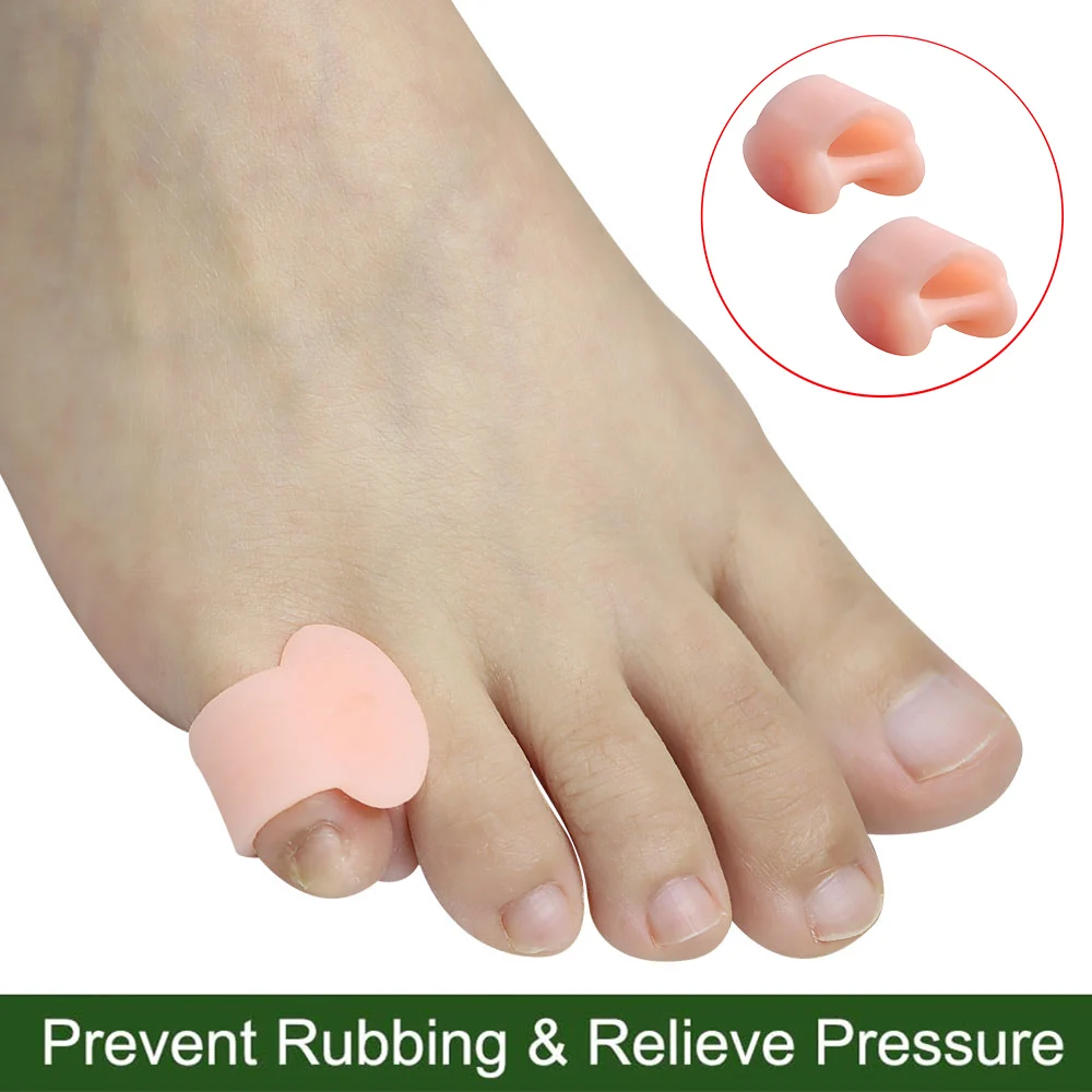 Pexmen 2Pcs Gel Toe Separator Pinky Toe Spacers Bunion Cushions Pads for Preventing Rubbing & Relieve Pressure for Men and Women 4