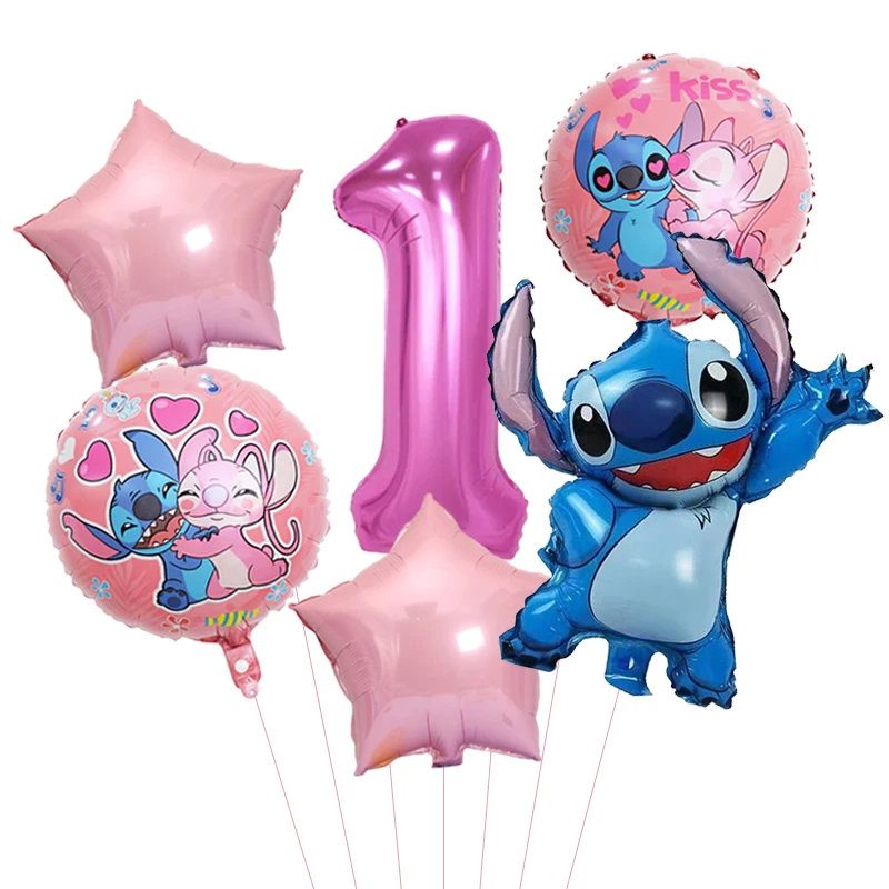 Party decorations 6pcs Disney Lilo & Stitch Party Balloons Stitch 32" Number Balloon set Baby Shower Birthday Kids Toy Gifts