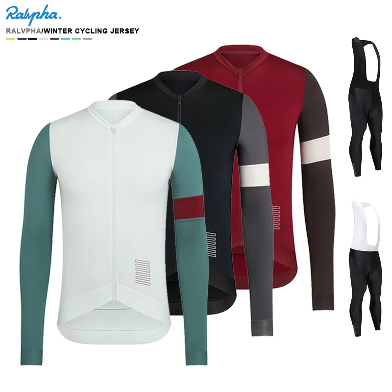 

2023 Raphaful Spring Autumn Long Sleeve Cycling Jersey Set Men Bicycle Clothes MTB Bike Jersey Bib Pants Kit Ropa Ciclismo