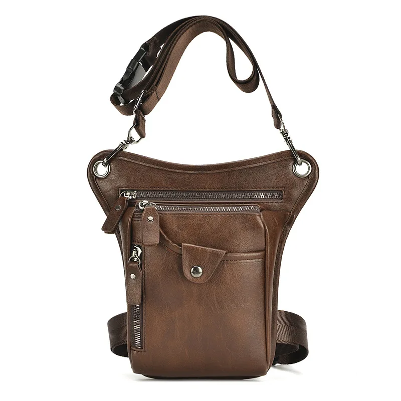 Vintage PU Leather Waist Pack for Men Women Belt Hip Bag Multifunction Motorcycle Bicycle Outdoor Hiking Camping waist pack
