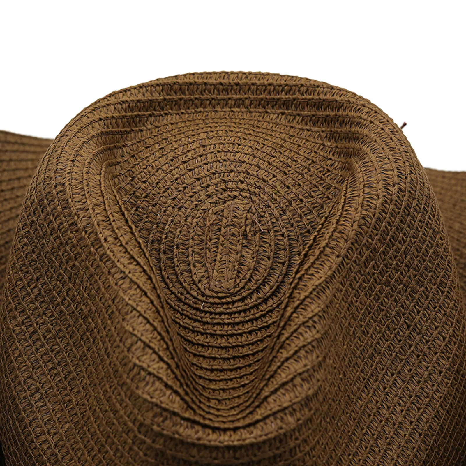 Women Men Cowboy Hat Cow Head Leather Belt Decor Wide Brim Western Cowgirl Hat Foldable National Style Straw