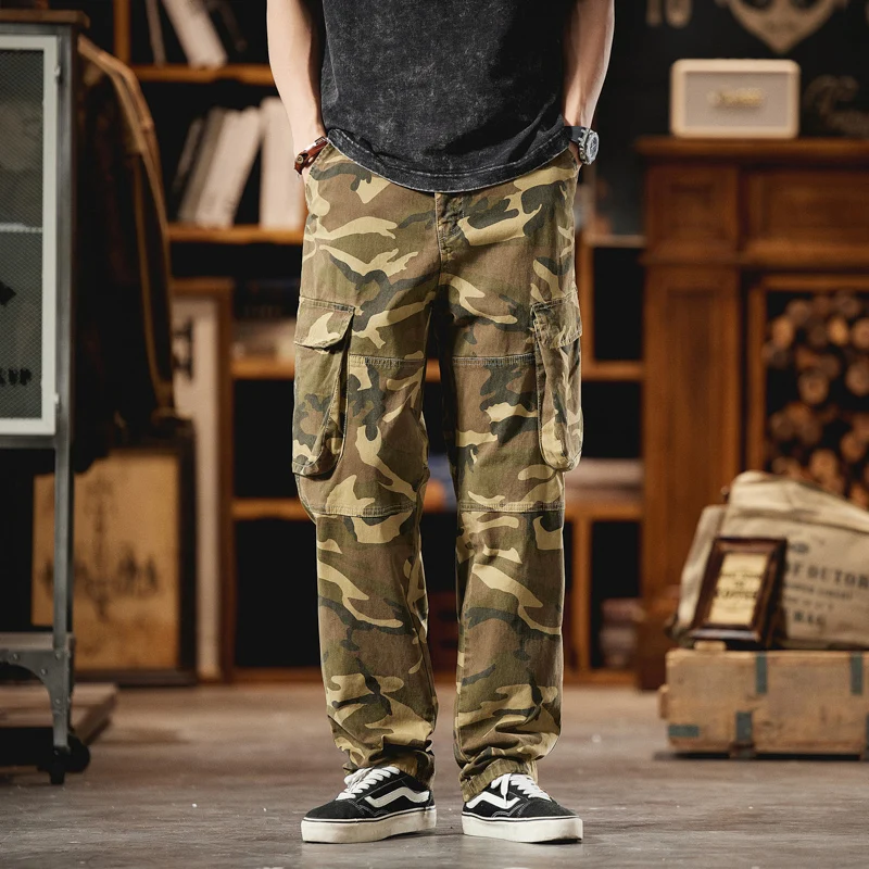 2024 New Fashion Men's Loose-fit Straight-leg Cargo Pants Korean Style Casual Pants Summer Multi-pocket Work For Men