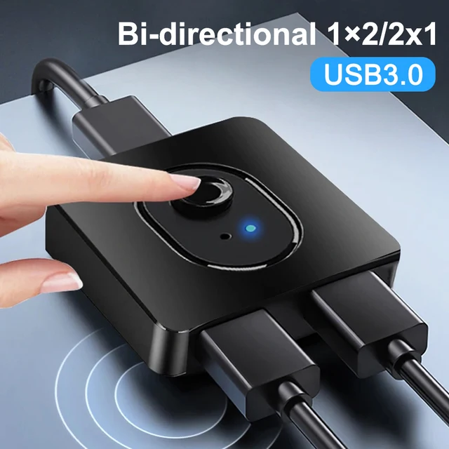 Переключатель USB KVM-переключатель USB 2.0 USB 3.0 BI-направленный переключатель Разветвитель принтера Совместное использование клавиатуры и мыши для Macs и Windows 1