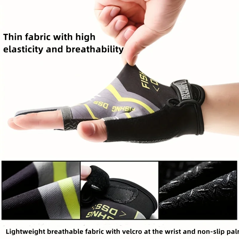 Anti-Slip Fishing Gloves Wear-resistant Summer Outdoor Breathable Angling Cycling Sports Gloves Fishing Apparel