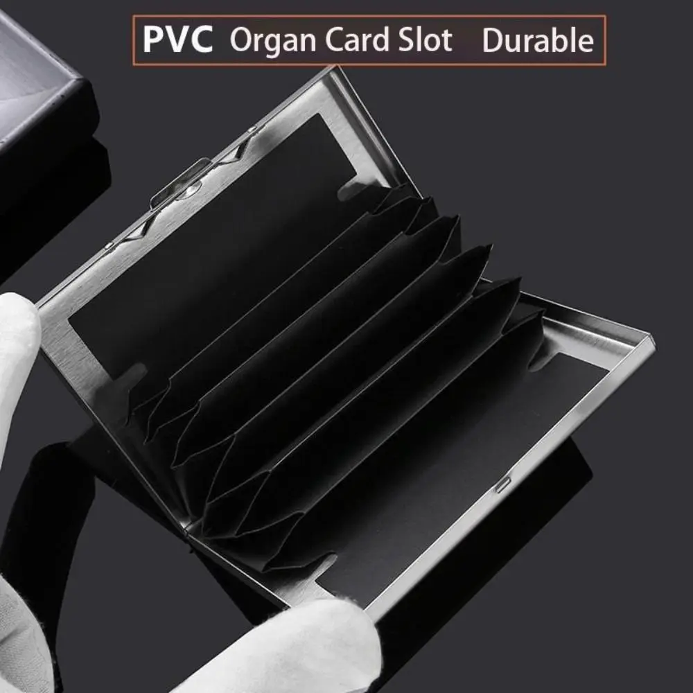 Fashion 6/10 Slots Credit Card Holder Anti RFID Slim Debit Box Stainless Short Wallet Travel Metal Case Porte Carte