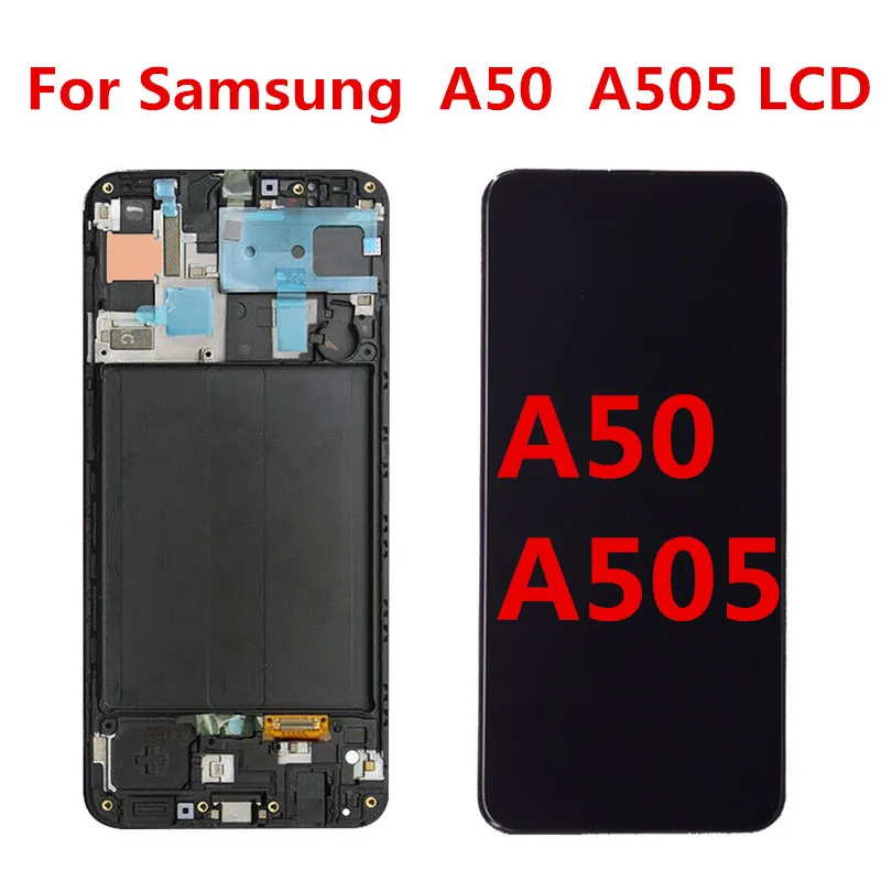 Display Per Samsung Galaxy A50 Sm-A505Fn/Ds A505F/Ds A505 Lcd Touch Screen Digitizer Con Cornice Per Samsung A50 Lcd