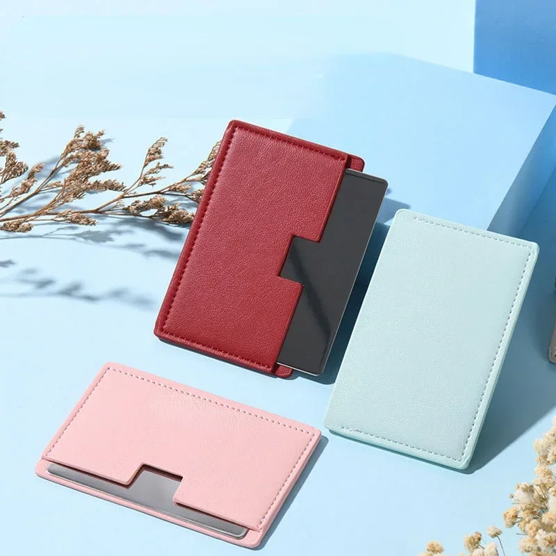 Stainless Steel Card Cosmetics Mirror Portable Mini Unbreakable Makeup Mirror Shatter Proof Pocket Go Out Pocket Mirror stainless steel cigarette case tobacco storage sealed tank moisture proof large capacity cylinder men s tobacco moisturizing can