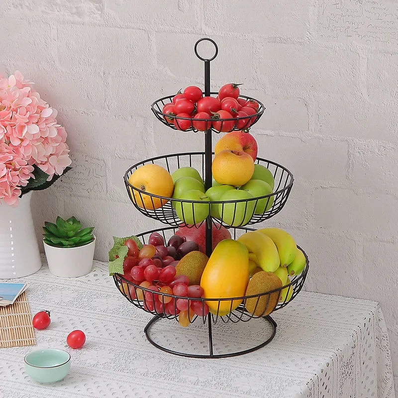 

Storage 3 Kitchen Organizer Food Snack Fruit Rack Metal Accessories Decoration Wedding Detachable Tier