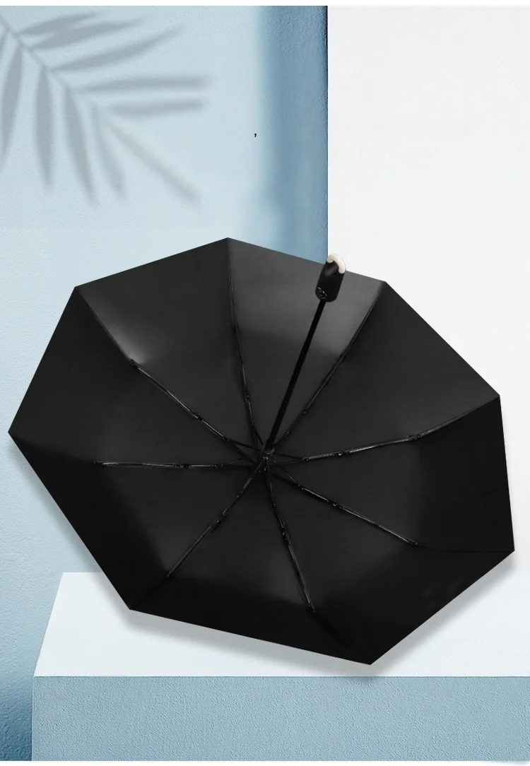 Donut hook umbrella three-fold automatic lock umbrella sunny folding vinyl anti-ultraviolet sun sun