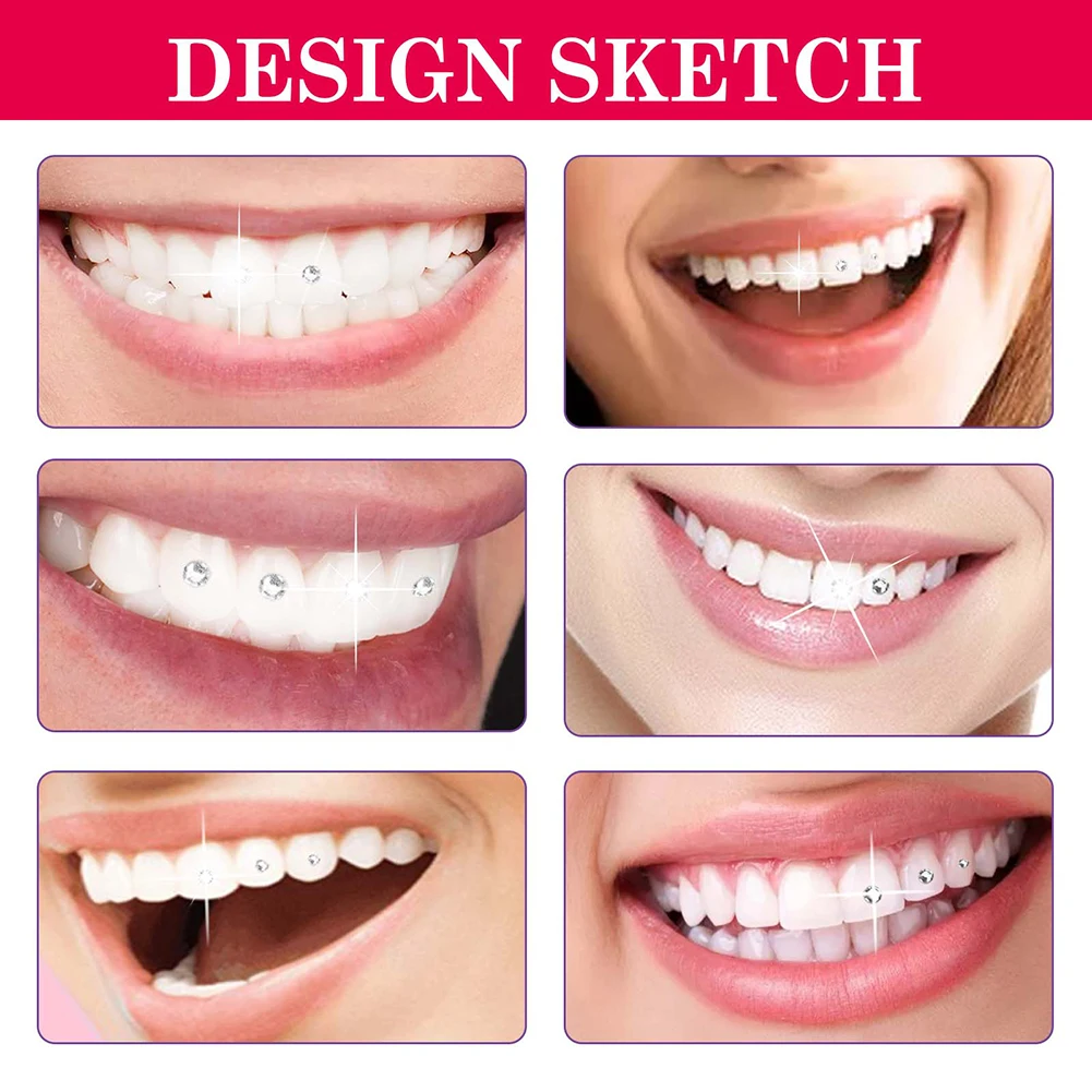DIY Tooth Decoration Kit With Curing Light Glue Teeth Crystal Jewelry Tooth Gem Professional Ornament Whitening Gem Kit