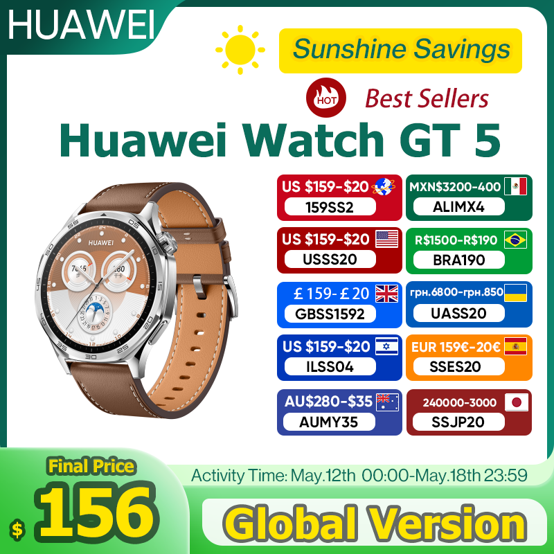 HUAWEI WATCH GT 5 Smartwatch, Health Tracking , Buit-in Map,Replay Message,compatible with iOS and Android HUAWEI WATCH GT5
