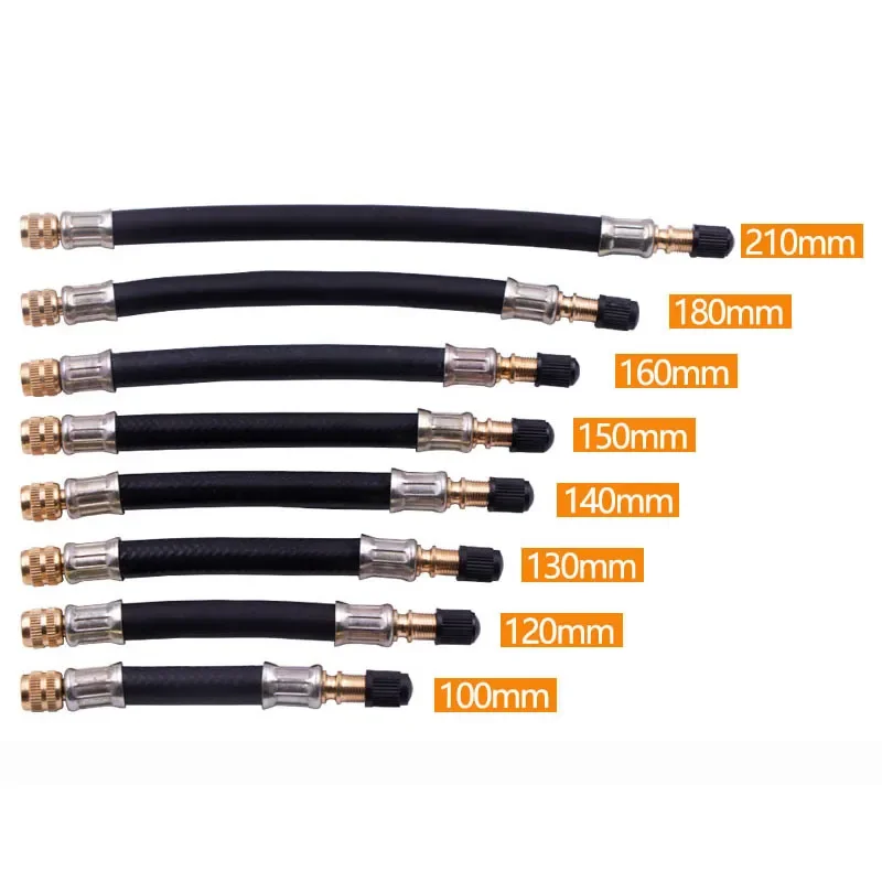 Estensori Per Valvola Pneumatici 20 Cm - Kit Universale Con Adattatori In Ottone A 45°, 90° E 135° Per Auto, Moto E Bici