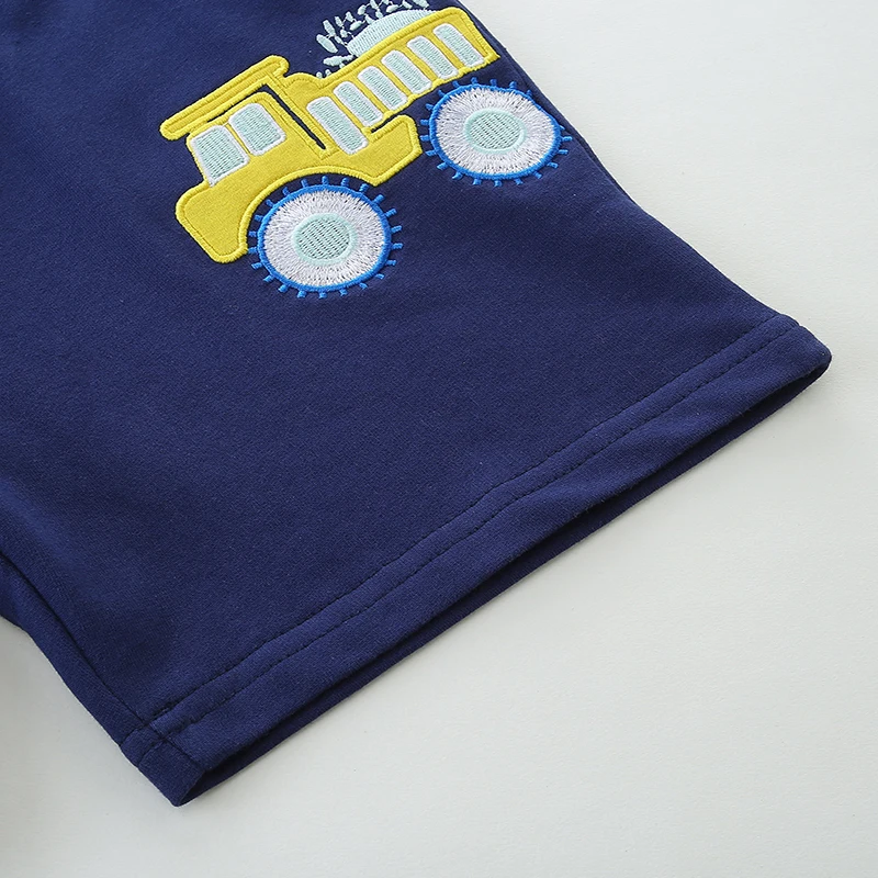 2025 Summer Kids Clothes Toddler Baby Boys Short Pants Cotton Children's Clothing Wear Cartoon Excavator Trousers