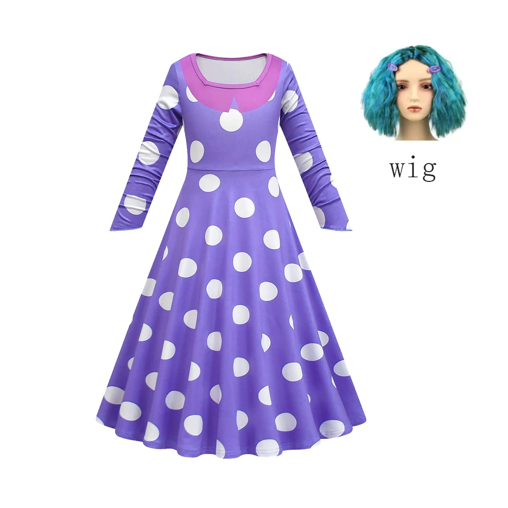 thumbnail image 1 of Nuevos vestidos de princesa de dibujos animados Inside Out 2 para niñas, disfraz de Joy Inspired and Envy, vestido de cosplay + máscara + conjuntos de peluca, regalo de cumpleaños, 1 of 4