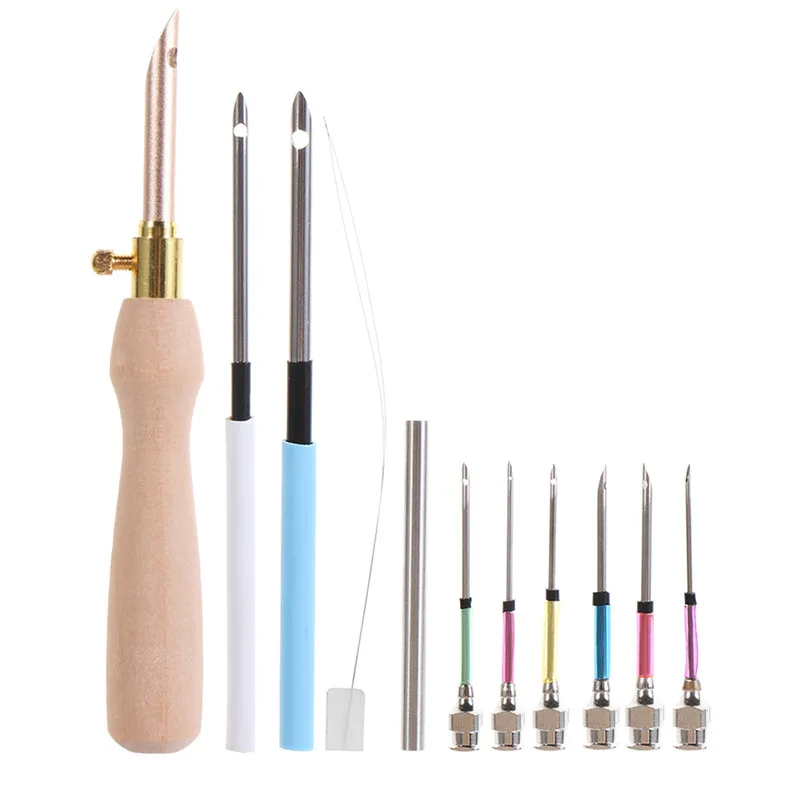 Embroidery Set Embroidery Kits Embroidery Tool 11 Pcs/Set Embroidery Stitching Punch Needle with Storage Bottle Crochet Knitting Needle Art Handmaking DIY Sewing Tool