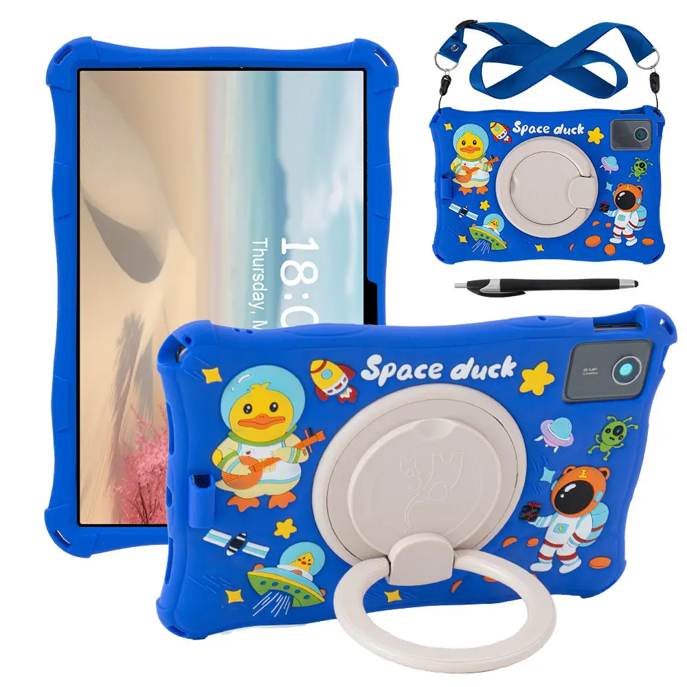 11-Inch Cartoon Rotating Soft Silicone Tablet Case