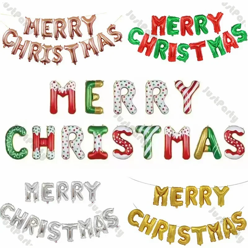 

1pcs 16inch Merry Christmas Decoration Ballon Backdrop Foil Letter Balloons for Xmas Gift New Year Party Holiday Decor Supplies