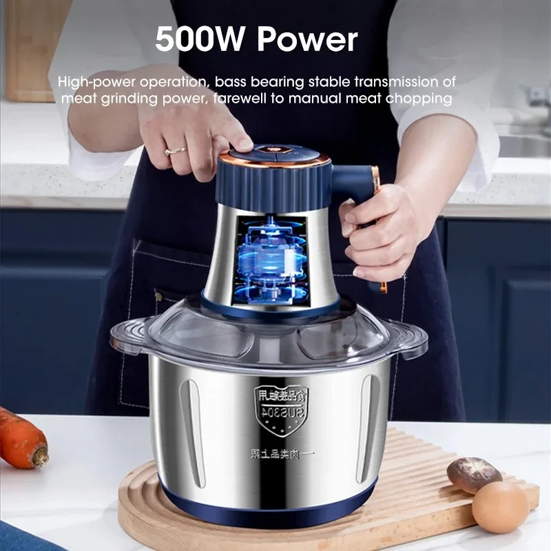 Electric Meat Grinders 5L 304 Stainless Steel Food Crusher Multifunctional Vegetable Slicer Chopper Mincer Baby Food Processor 1