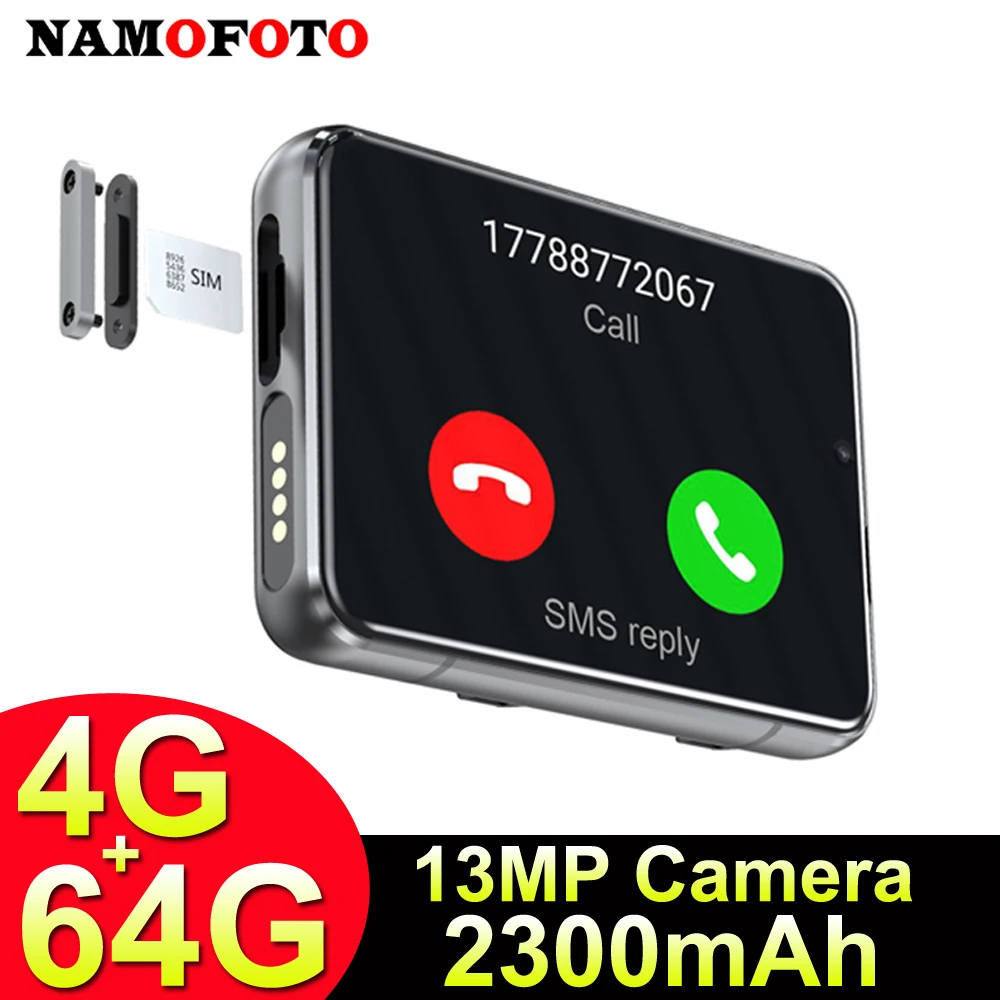 

NAMOFOTO 4G Smart Watch Phone 4GB+64GB 2.88'' Big Screen 13MP HD Camera 2300mAh Video SIM Card Call GPS Wi-Fi Sports Smartwatch