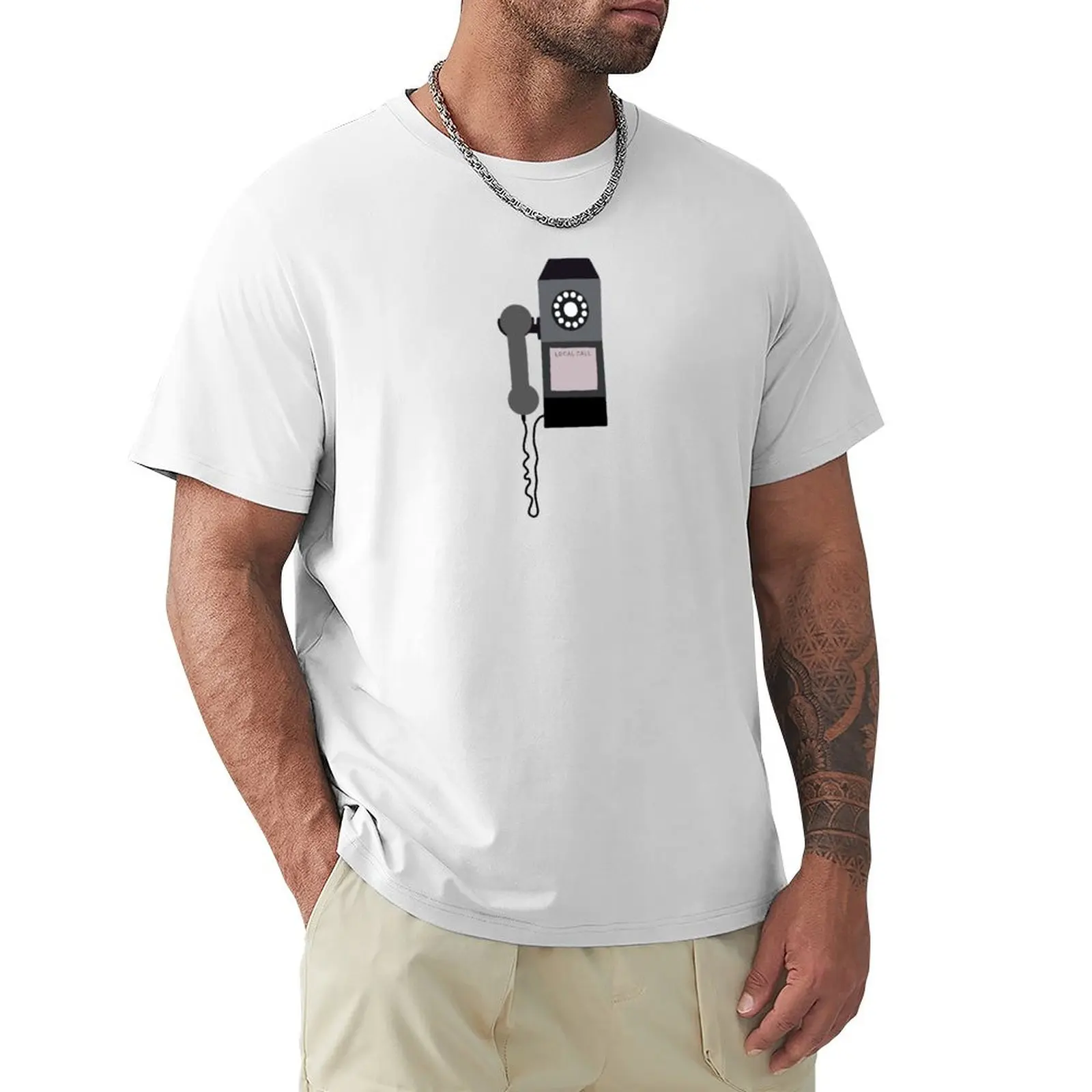 Plate dial telephone T-shirt sublime korean fashion plain cute clothes mens tall t shirts
