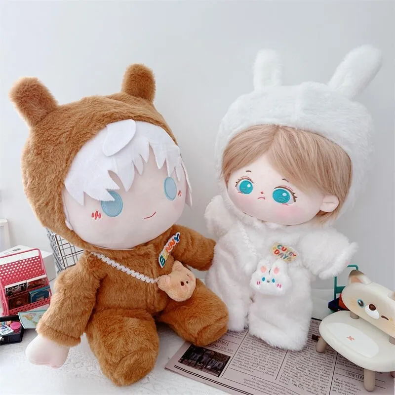 

40cm Doll Clothes for Cute Fluffy Soft Plush Bear Bunny Suit with Bag Cartoon DIY Doll Clothes Accessory Anime Game Periphery