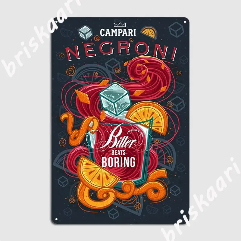 Negri Campari Targhe In Metallo Wall Cave Party Retro Tin Sign Poster