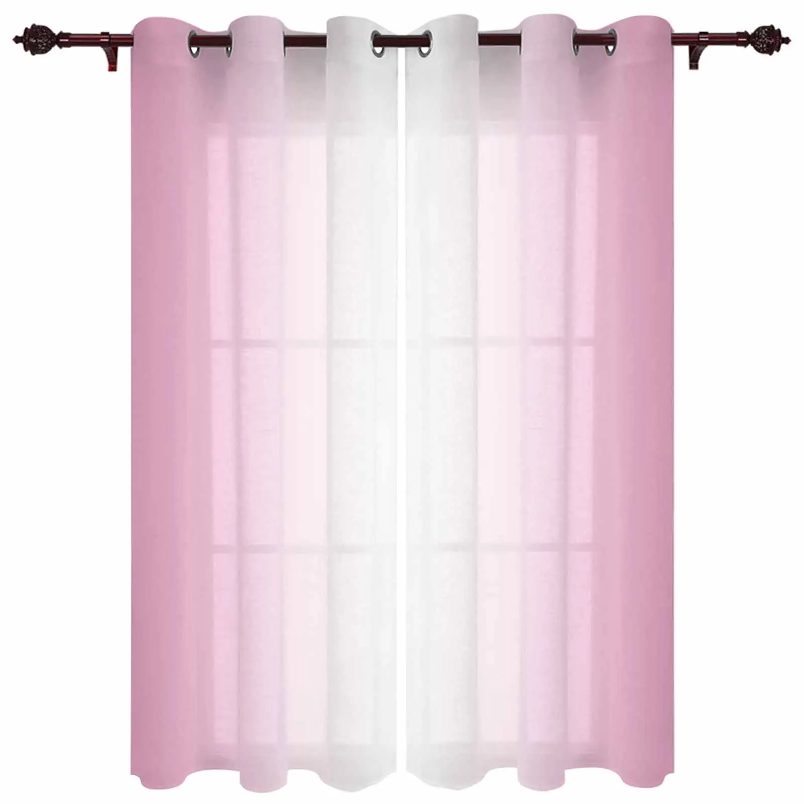 

Розовые и белые градиентные минималистичные уличные занавески для сада, патио, занавески для спальни, гостиной, кухни, Фотошторы