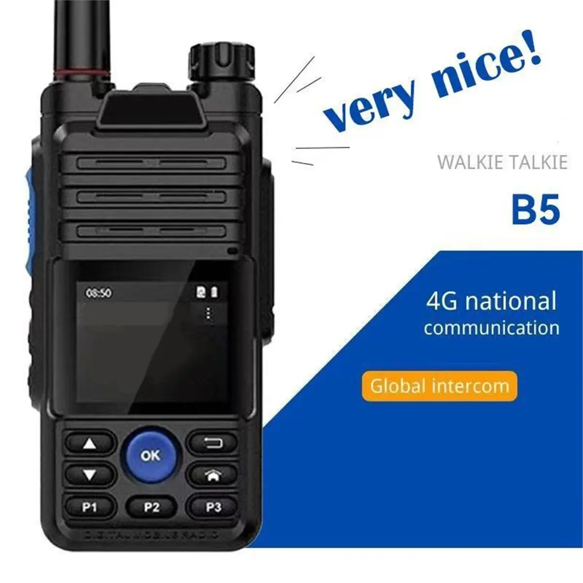 【ABUP】B5 젤로 무전기 4G 라디오 심카드 블루투스 장거리 양방향 무전기 전문가용 무전기