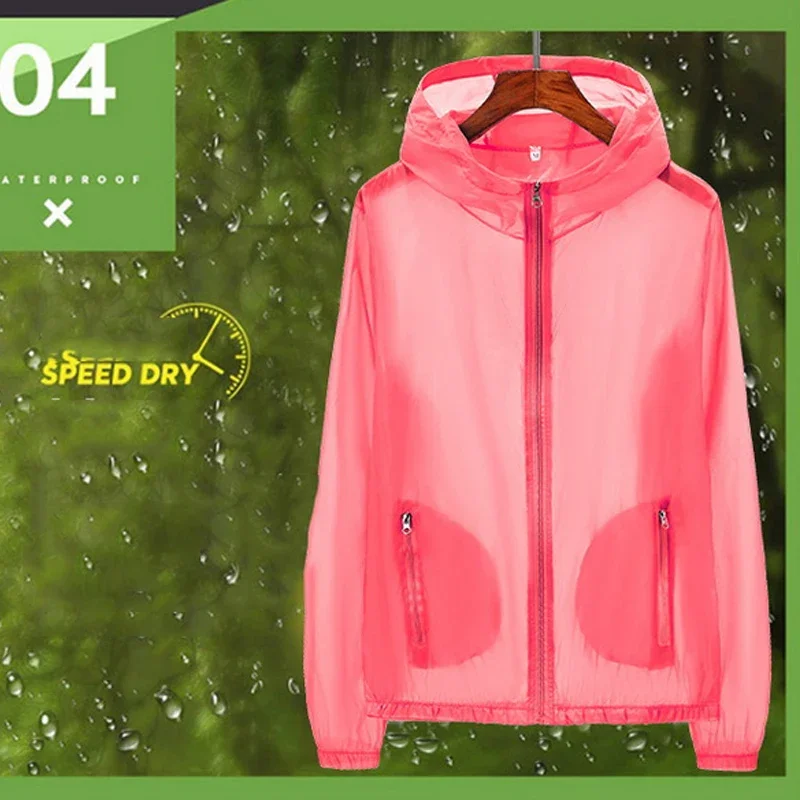 S-7XL Size Men Women Teens Ultrathin Ultralight Transparent Quick Dry Sun-Protective Camping Hiking Jacket Skin Coat Windbreaker hiking jackets