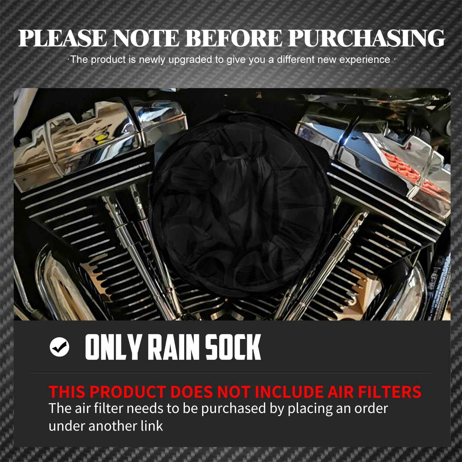 Motorrad Regen Socke Luftfilter Abdeckung Wasserdichte Schutzhülle Schwarz Für Harley Touring Dyna Softail Sportster 883 1200 48 72 – Detail 23