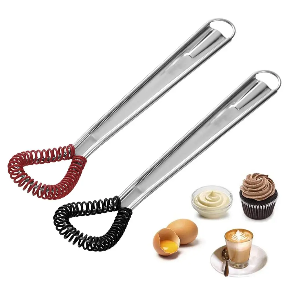 Manual Egg Beater Silicone Spring Coil for Stirring Whipping Foaming Creamy Mixer Sauce Blender Baking