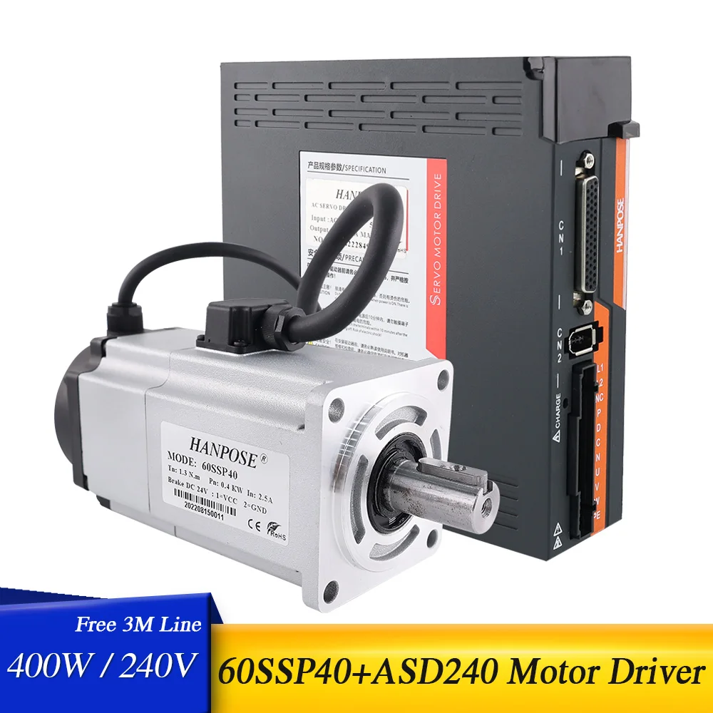 400W ac Servo Motor drive Kit 2,5 EINE 1,3 N.m Servo Motor Mit Bremse