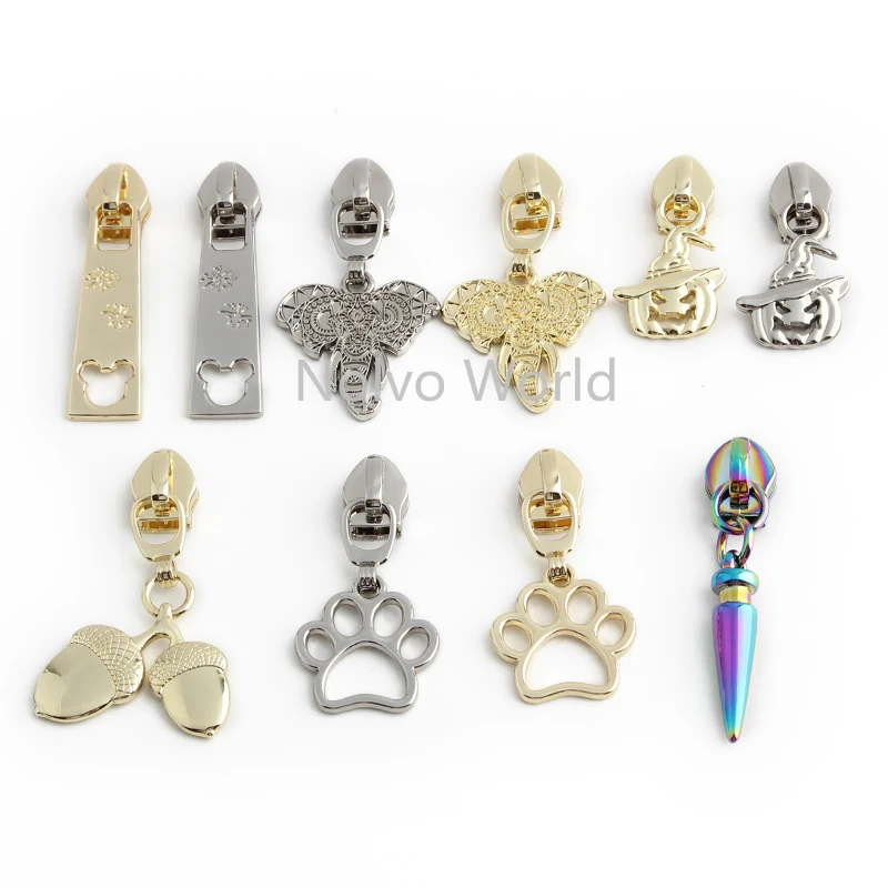 Ice cream Shape 5# Nylon Metal Zipper Sliders For Replacement Clothing Bags Jacket Purse Zip Puller Head Repair Kits Accessories