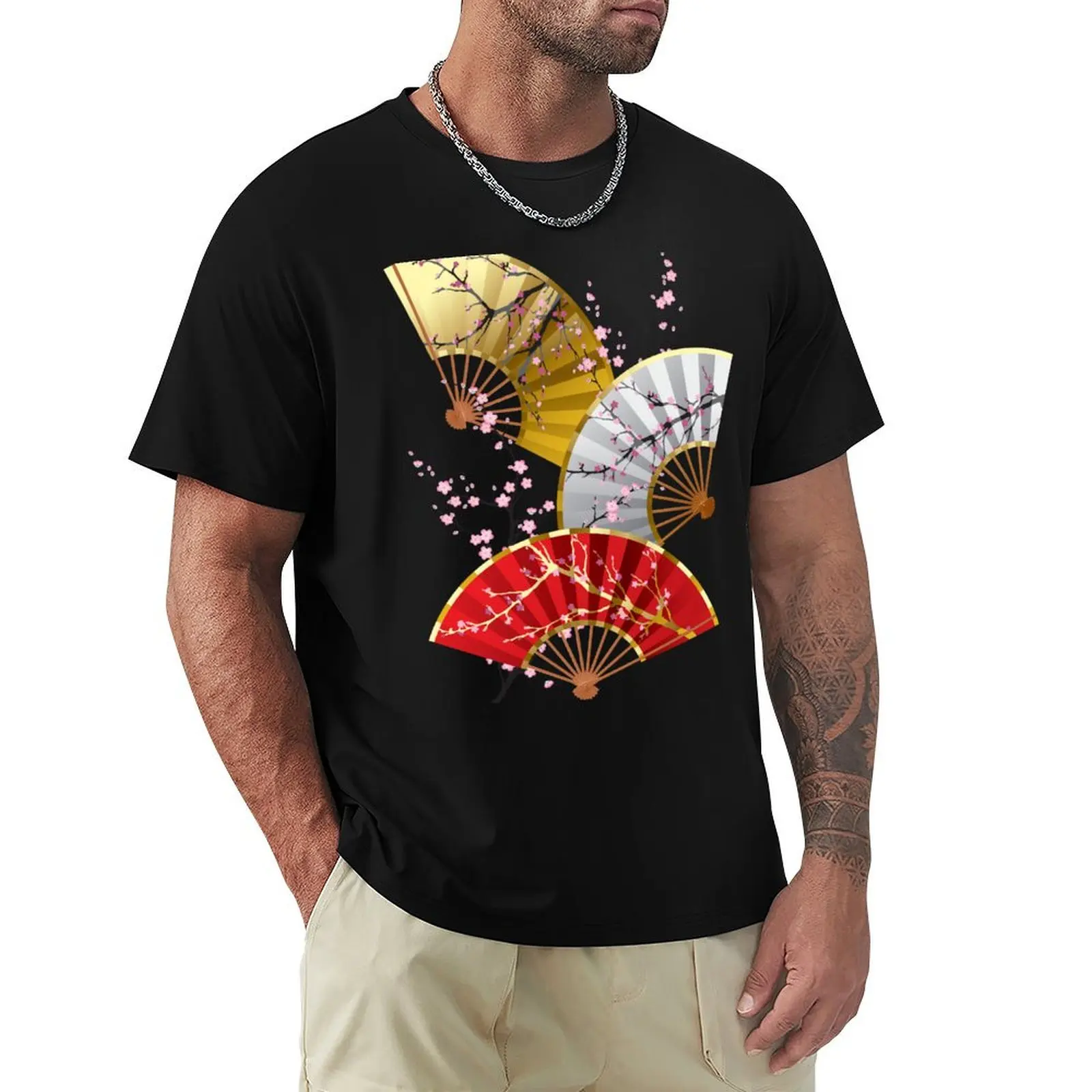 

Japanese fans T-Shirt Aesthetic clothing plus size clothes anime shirts men