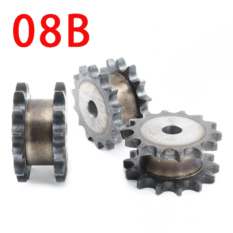 Drive Sprocket Wheel Gear for 08B Roller Chain, No Steps Craft Holes, Pitch 1/2 ", 08B-2 Duplex, 10 - 25Teeth