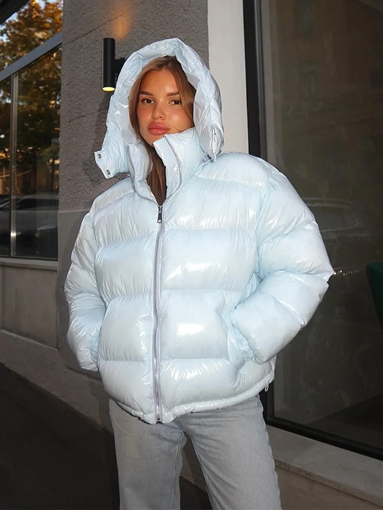 Women's Winter Coats Hooded Shiny Padded Jacket New Female Stand Collar Long Sleeve loose Warm Autumn Coat Chic Lady Outerwears - AliExpress 200000345 Women's Winter Coats Hooded Shiny Padded Jacket New Female Stand Collar Long Sleeve loose Warm Autumn Coat Chic Lady Outerwears - AliExpress 200000345