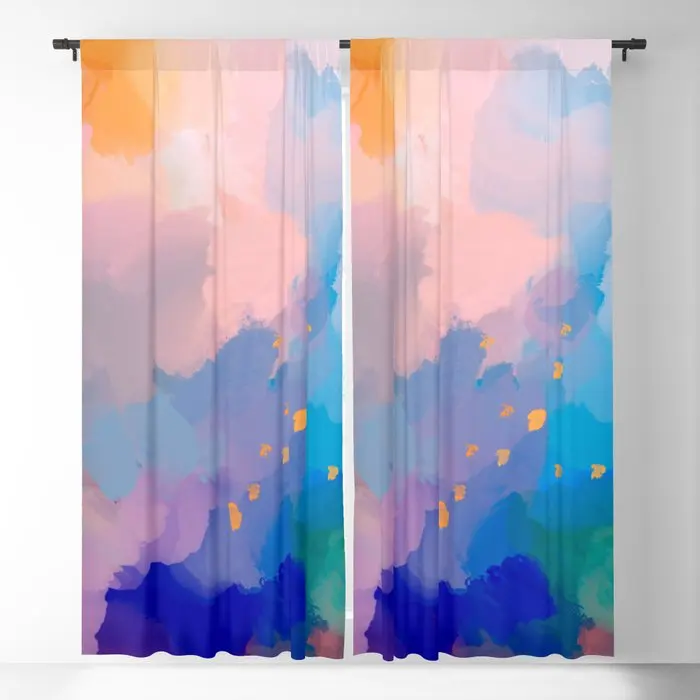 

August Sunset Abstract 4 Blackout Curtains 3D Print Window Curtains For Bedroom Living Room Decor Window Treatments